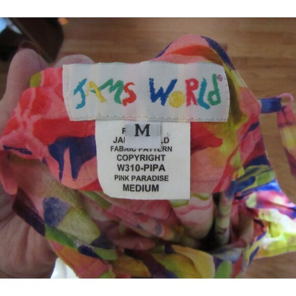 Jams World Hawaiian Tropical Print Sleeveless High-Low Hem Dress Size M - Picture 9 of 9